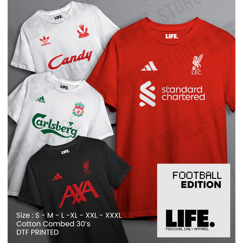Kaos The Reds Liver Poooll YNWA Baju Bola Katun Terbaru Dan Retro Legendaris model Jersey Klub Liga 