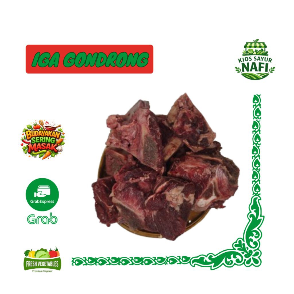 Iga Gondrong / Tulang Leher Sapi Segar 500g – Tulang Sapi Untuk Sop, Soto & Kaldu Gurih