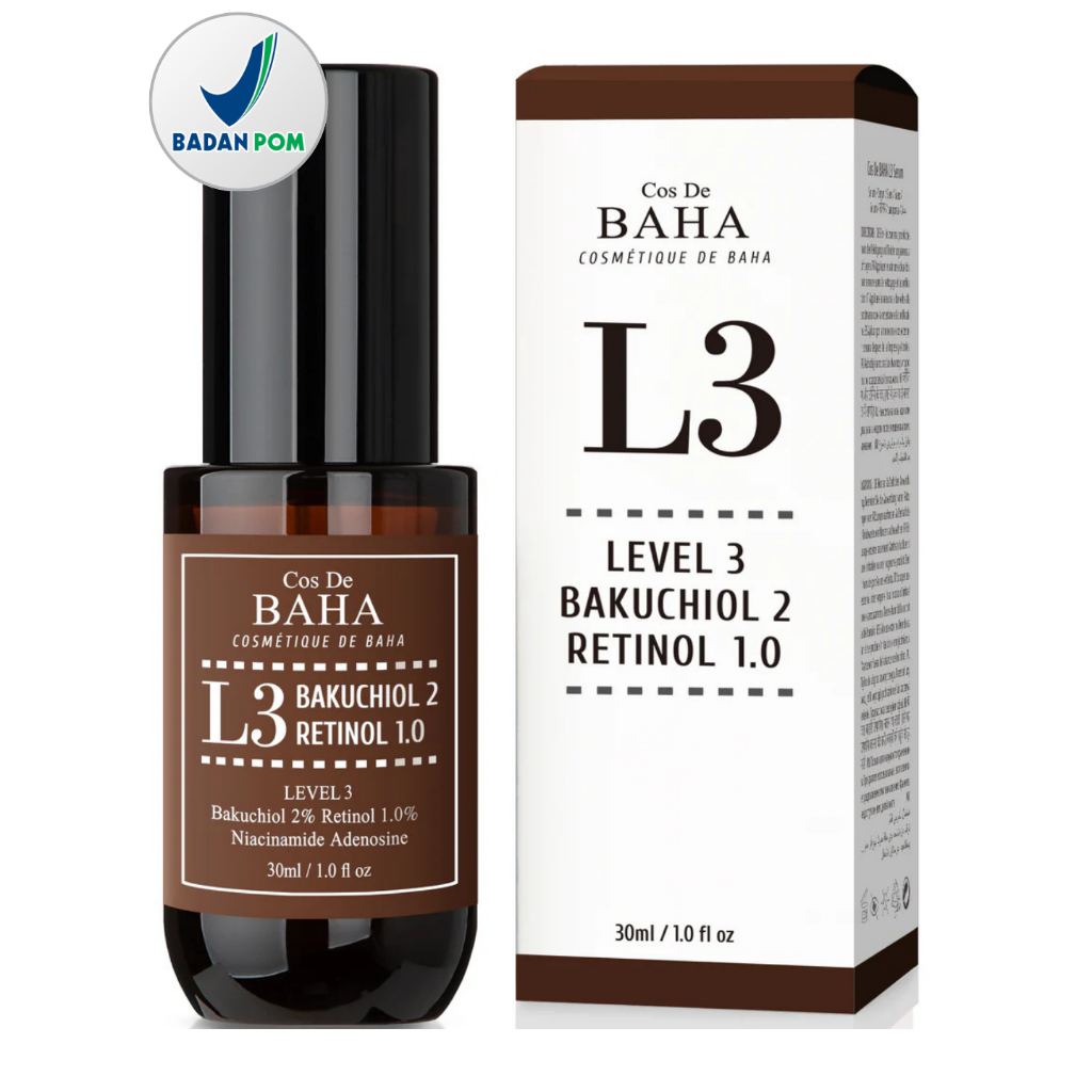 Cos De BAHA (L3) 30ml - Retinol 1%, Bakuchiol 2% Serum with Retinol