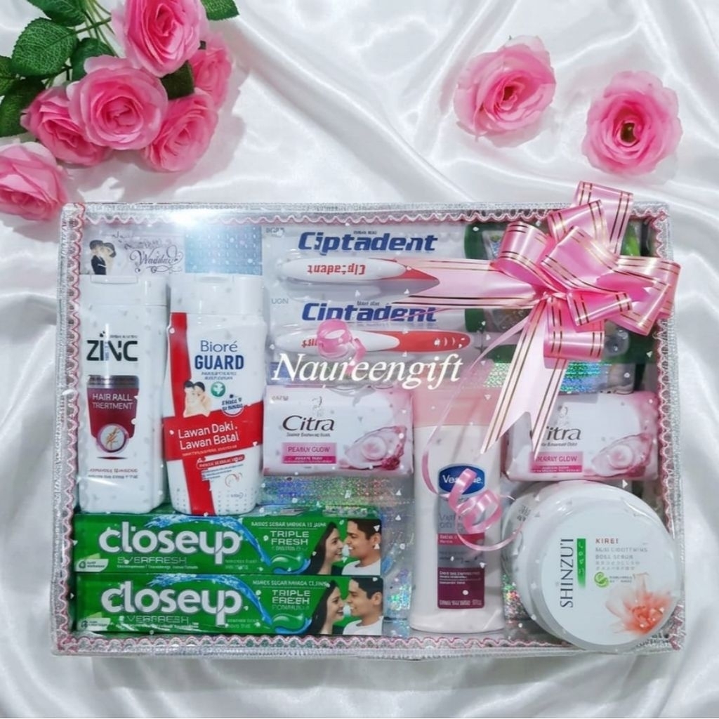 Paket Seserahan Pernikahan/ Hantaran Pernikahan/Peralatan Mandi/Body Care/Set Kecantikan (Free Box)