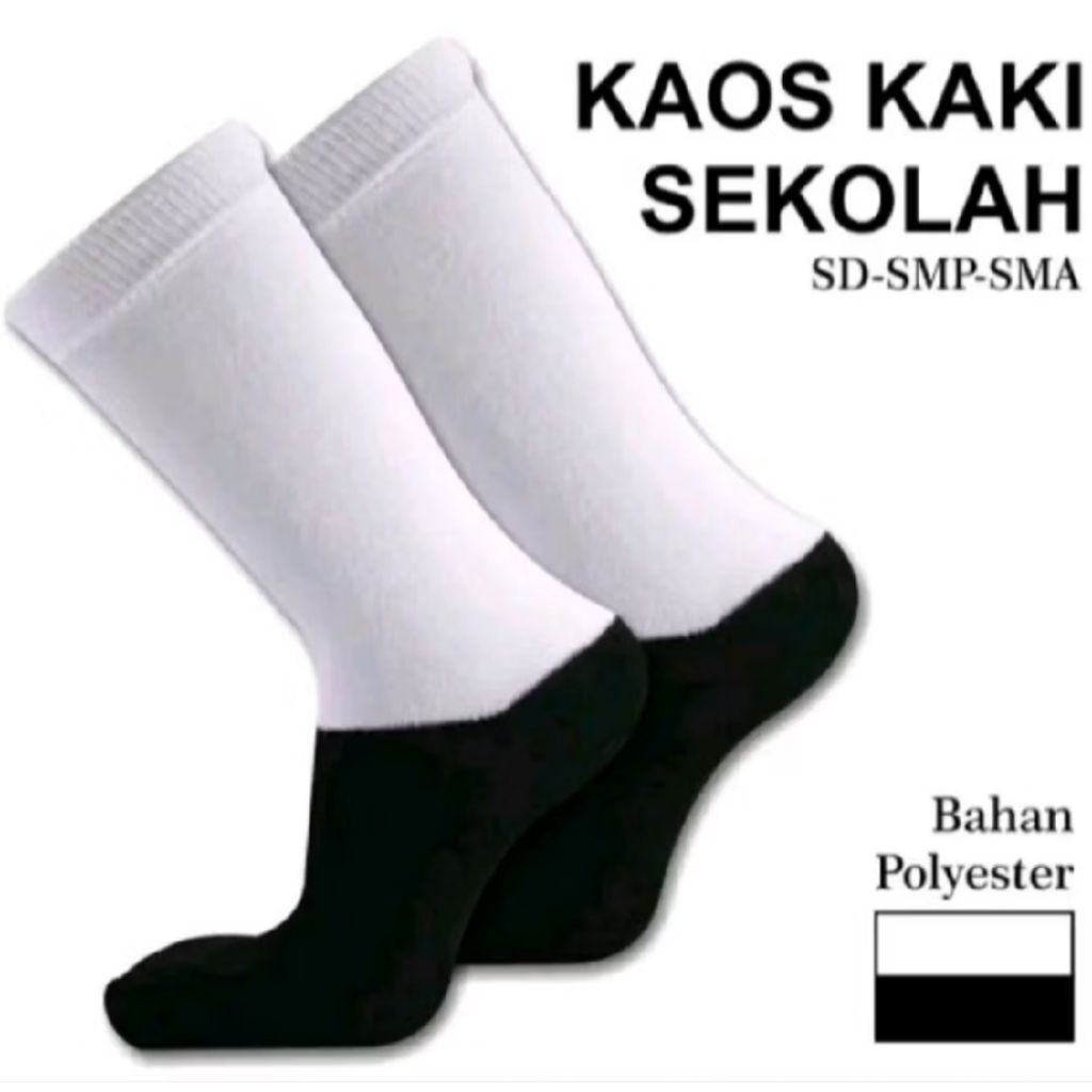 Grosir ( 6 pasang) Kaos kaki TK SD SMP SMA Tebal Premium Kaos kaki Hitam Putih Kaos kaki Anak Sekola