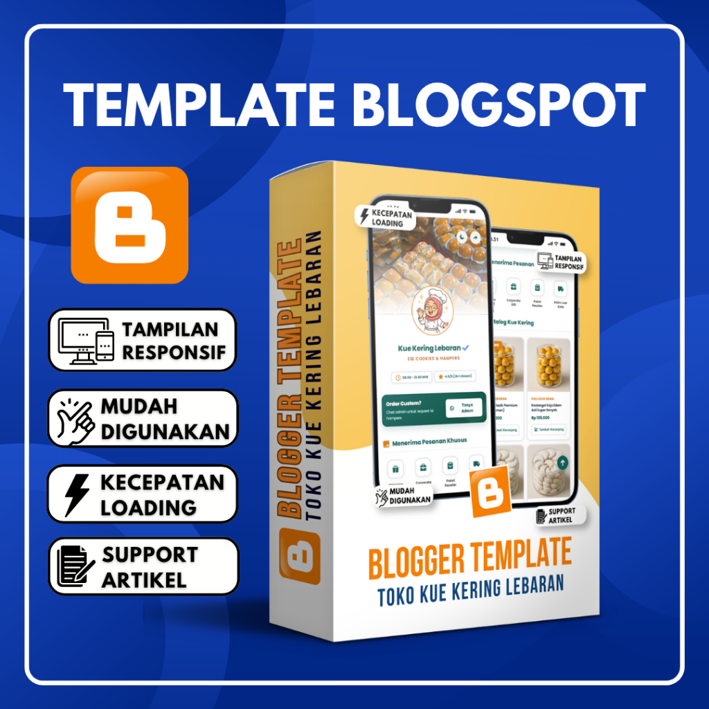 Template Blogspot Toko Kue Kering Lebaran V1 | Mudah Digunakan Lengkap Dengan Panduan & Update