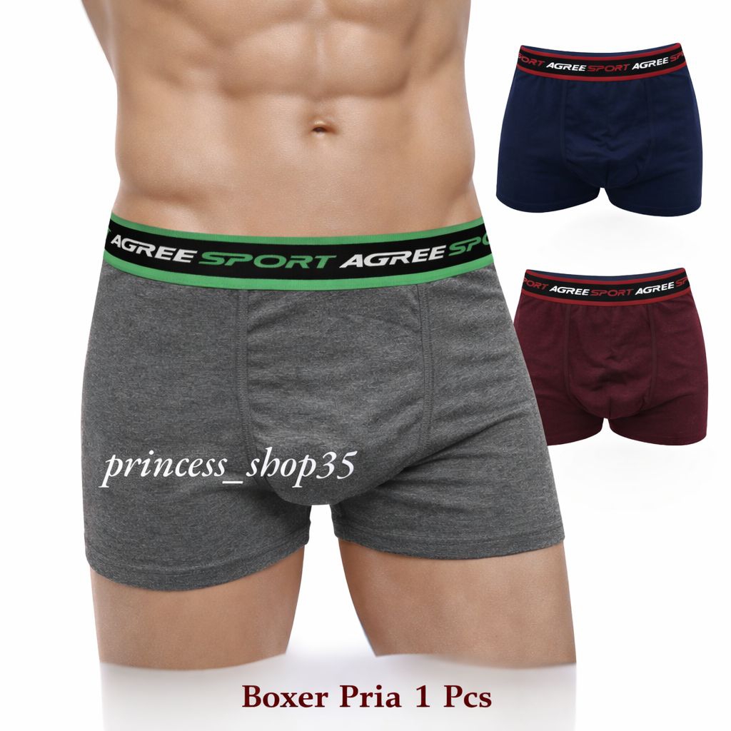 Boxer Pria Agree 6603 Celana Dalam Pria M L XL