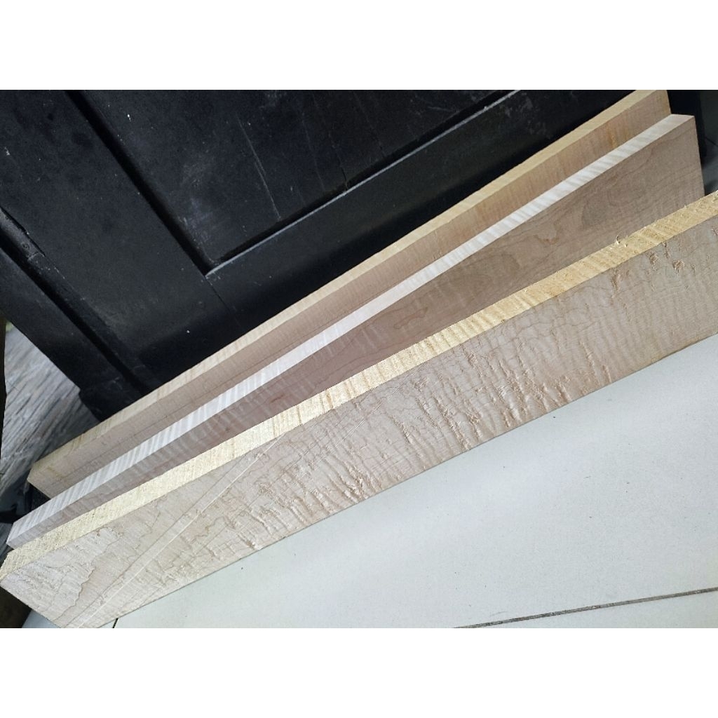 Kayu Bahan Neck Gitar Maple Flame Super Curly ukuran untuk Neck gitar telecaster