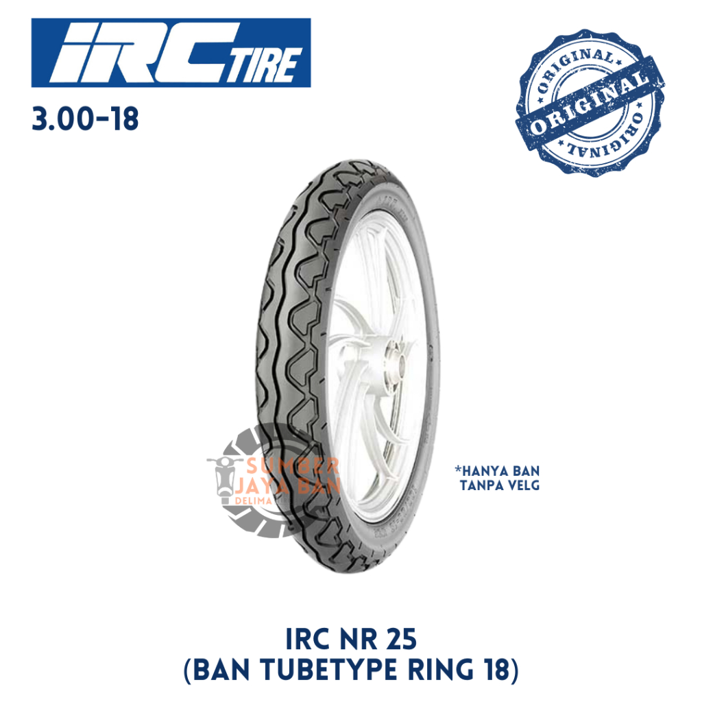 (bukan tubeless) IRC NR 25 3.00-18 Ring 18 3.00 Tubeless Tubbles