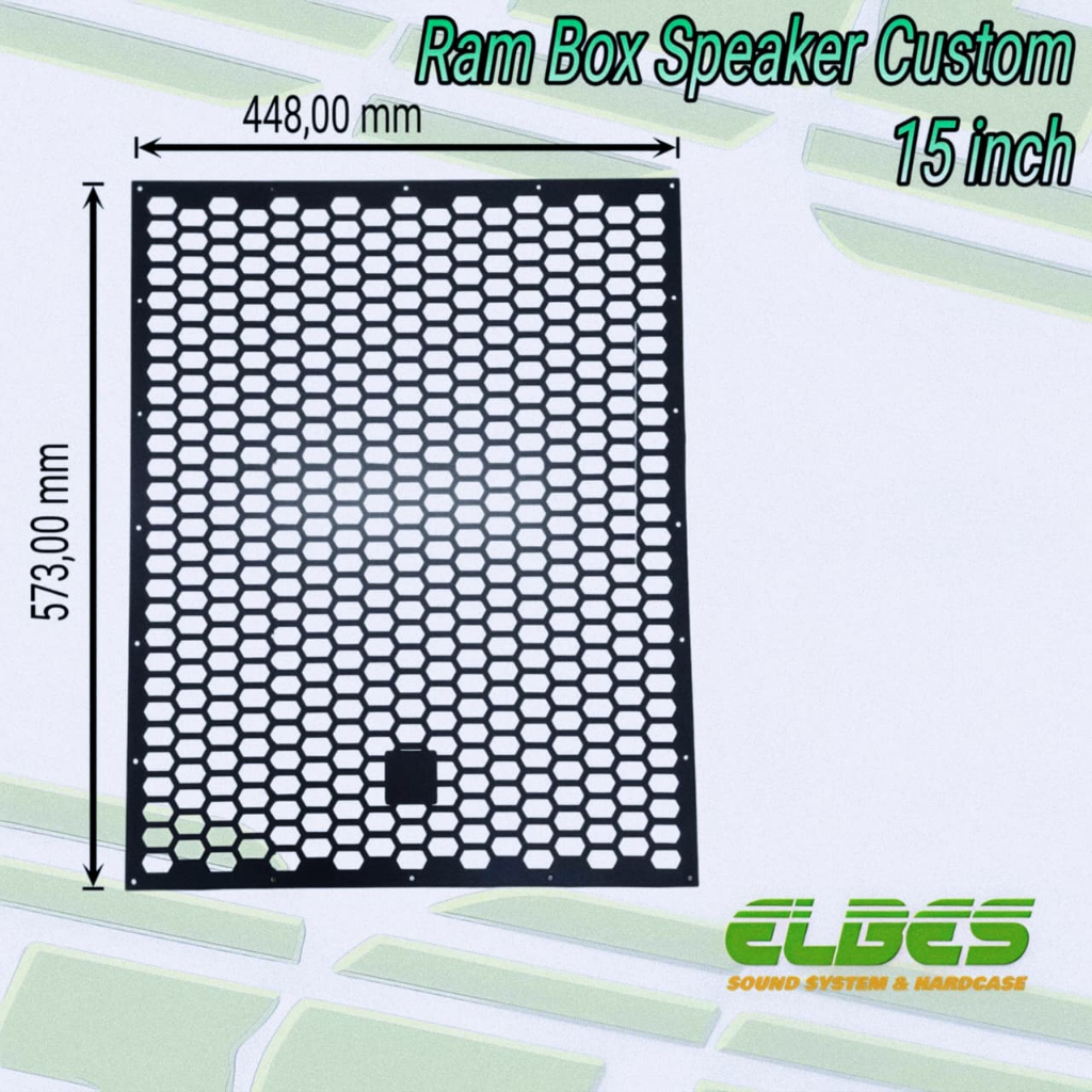 Ram gril box speaker 15in subwofer laser cutting plat 1,2mm