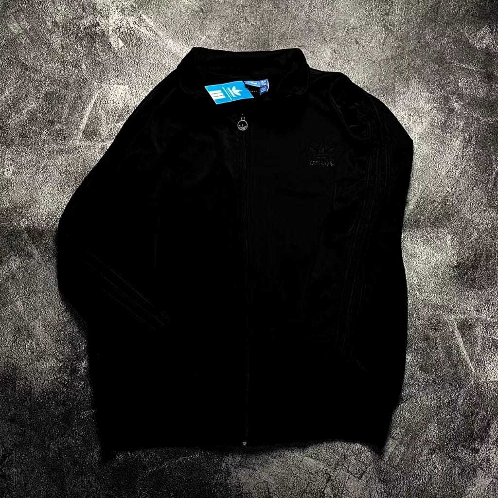 jaket tracktop retro hitam basic-jaket outdoor aestetick-jaket hitam pria wanita terkini