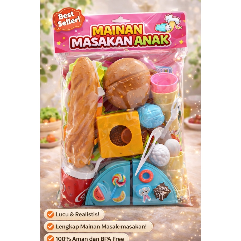 Mainan burger mainan ice cream KS67 Junk Food mainan masak masakan