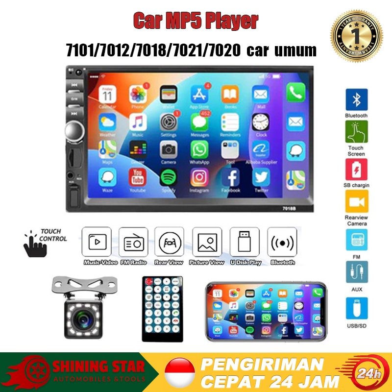 (Ready Stock)7020 7018B 7021 7101 7010 7042 Head Unit Double Din 7 Inch Layar Sentuh Mobil MP5 MP3 R