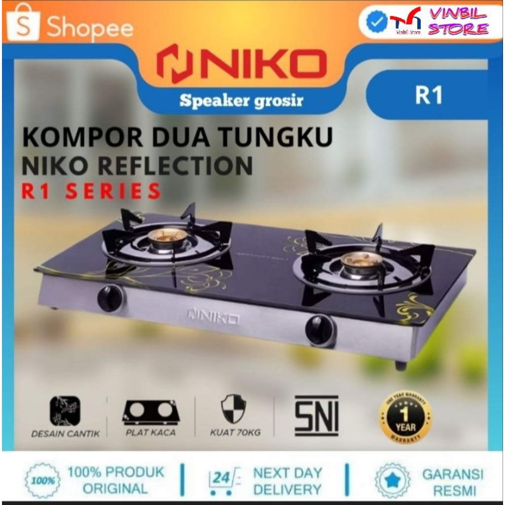 kompor gas kaca niko 2 tungku