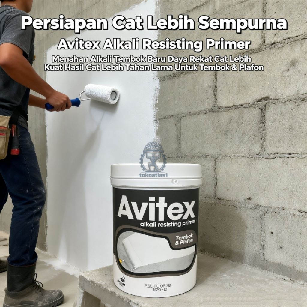 Avitex Alkali Resisting Primer 1kg Cat Dasar Tembok Anti Alkali Primer Cat Tembok & Plafon