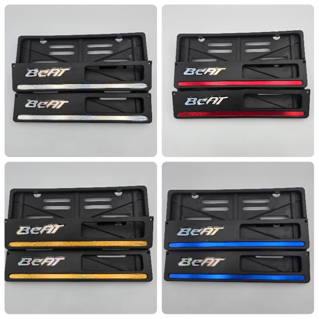 Dudukan Plat Nomer List Nyala Plus Stiker Hologram Beat Universal Semua Motor - Harga Sepasang Cover
