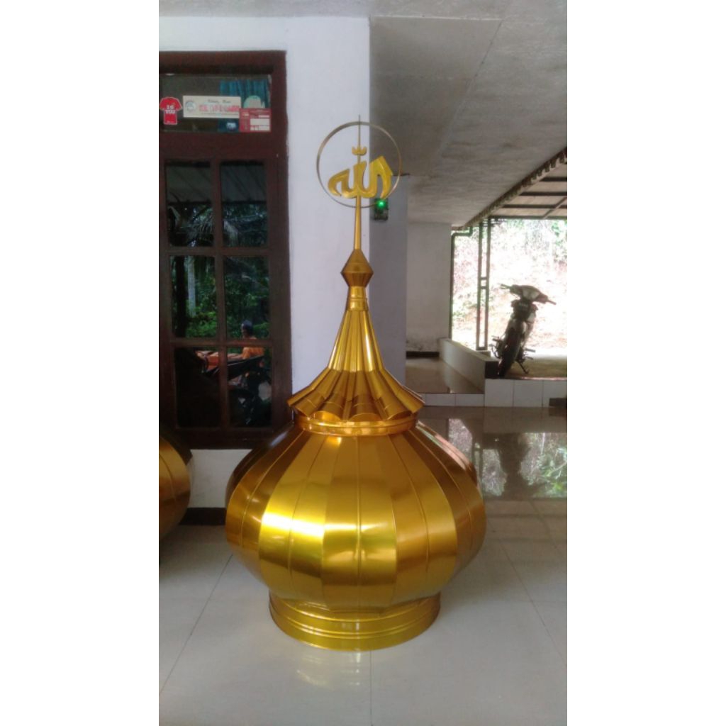 Kubah Masjid Motif warna emas 1 mtr besar badan