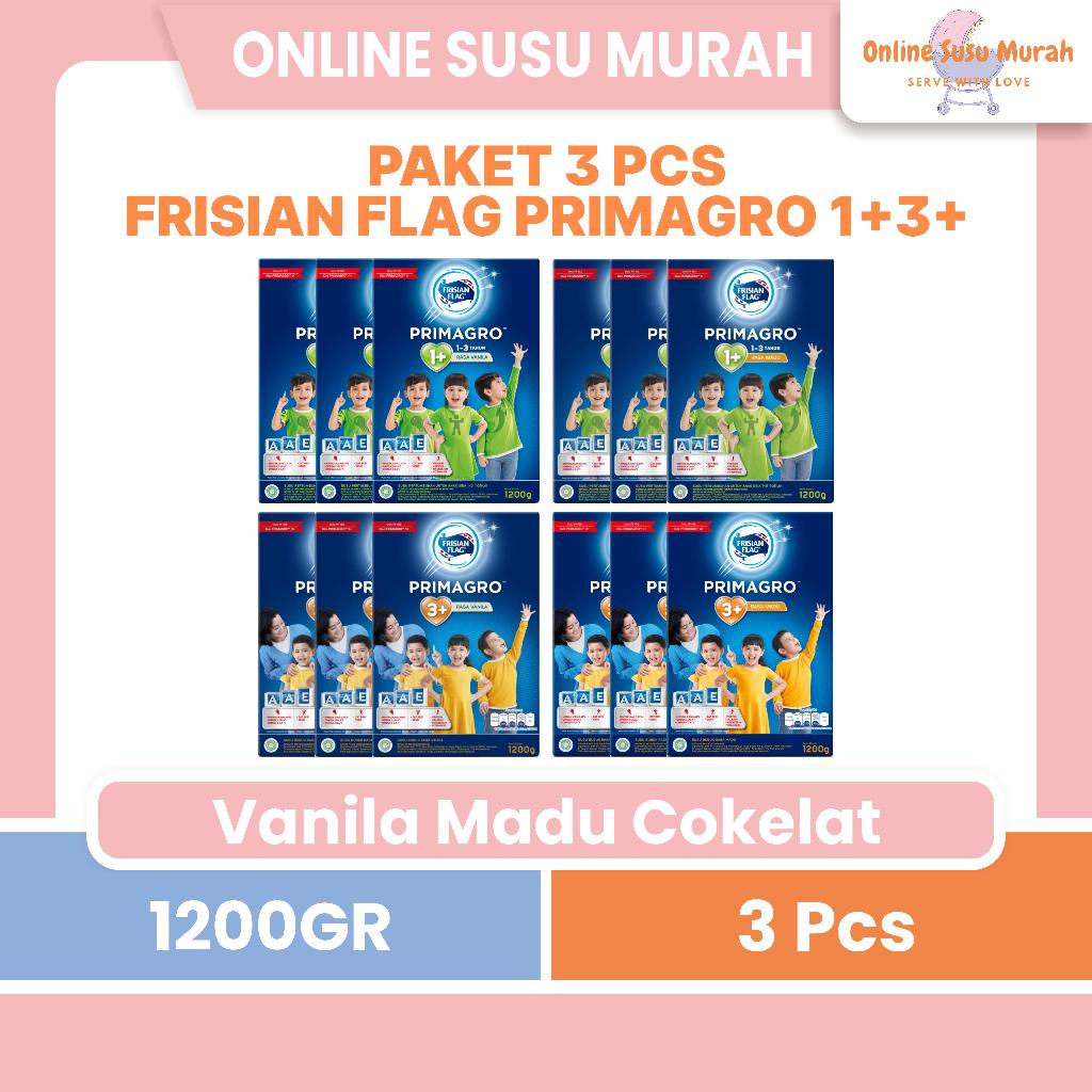 FRISIAN FLAG PRIMAGRO PAKET 3 KOTAK 1+ 3+ VANILA MADU COKLAT 1200GR SSKD