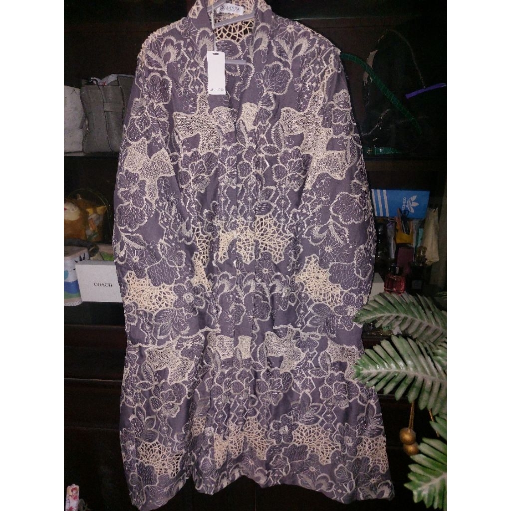 Tunik katun bordir bolong Taupe by aysha indonesia