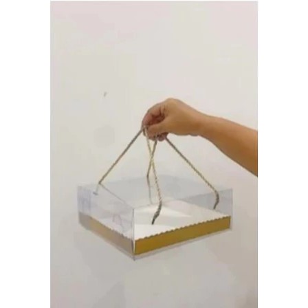 Box Mika Tali 22 x 22 x 8 cm / Box Mika Hampers Alas Renda Ukuran 22x22x8 cm