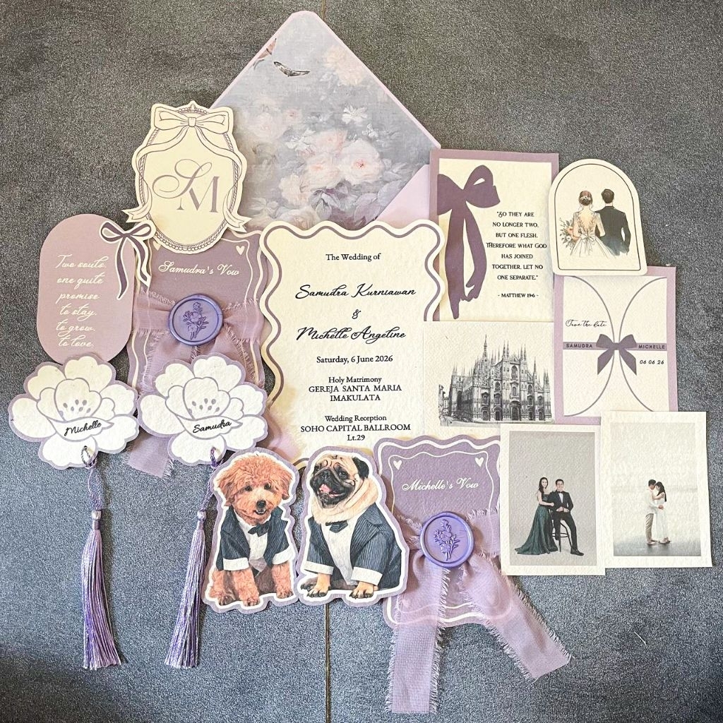 [BISA CUSTOM WARNA] Keepsake Wedding Vows Wedding Calligraphy Invitation Undangan Pernikahan Handmad