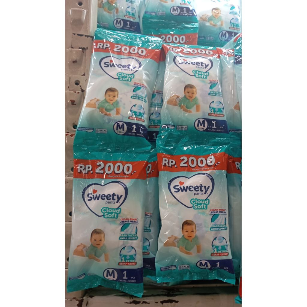 SWEETY PANTS SILVER ISI 1 RENCENG @6 SACHET UKURAN M