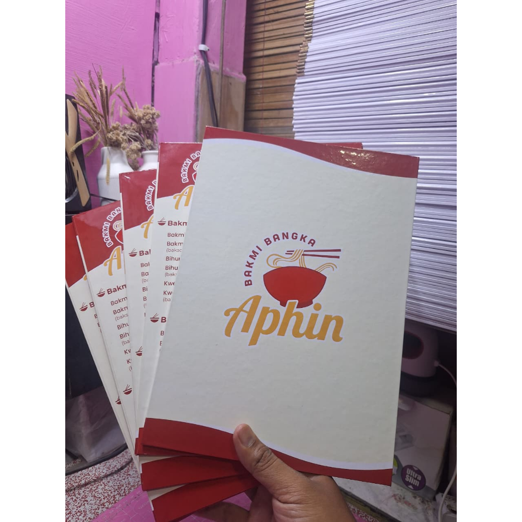Cetak Menu Board, Menu Hardcover, Handmenu custom