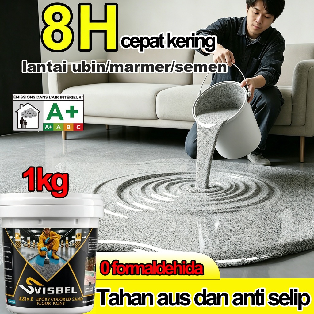 Cat Lantai Epoxy Cat Lantai Semen Cat Lantai Keramik Cocok Untuk Rumah, Pabrik, Garasi Cepat Kering 