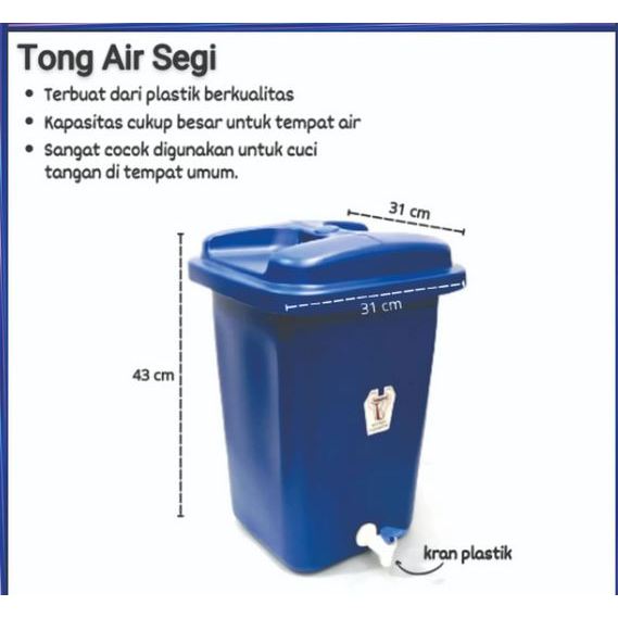 Tong Kran 20 Liter/Tong Air Segi + Kran 20 Liter/Square Water Dispenser 20 Liter Ember Baskom Tempat