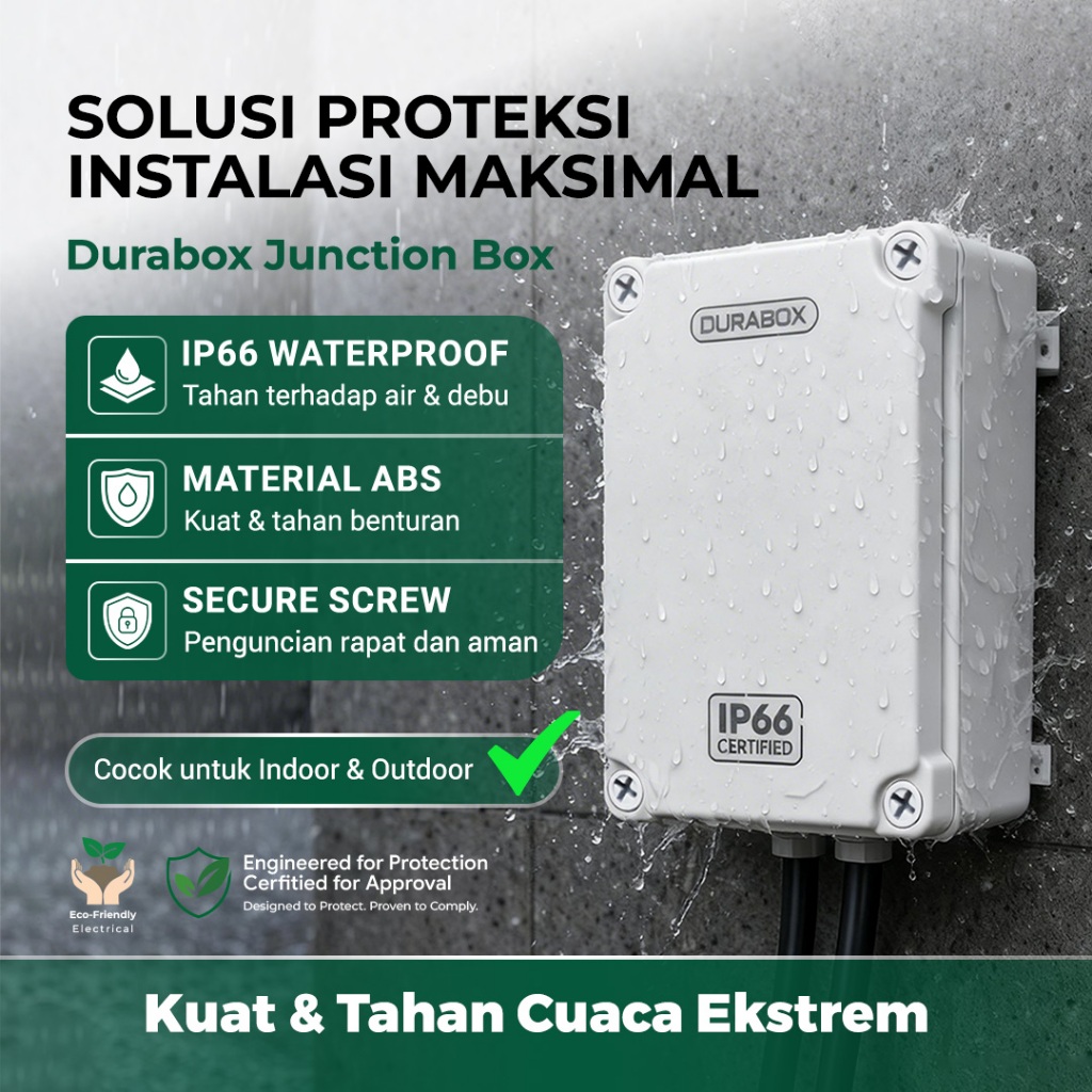 Box Panel Plastik Abs 200X200X130 Mm Durabox Junction Box Box Kontrol Panel Listrik Profesional