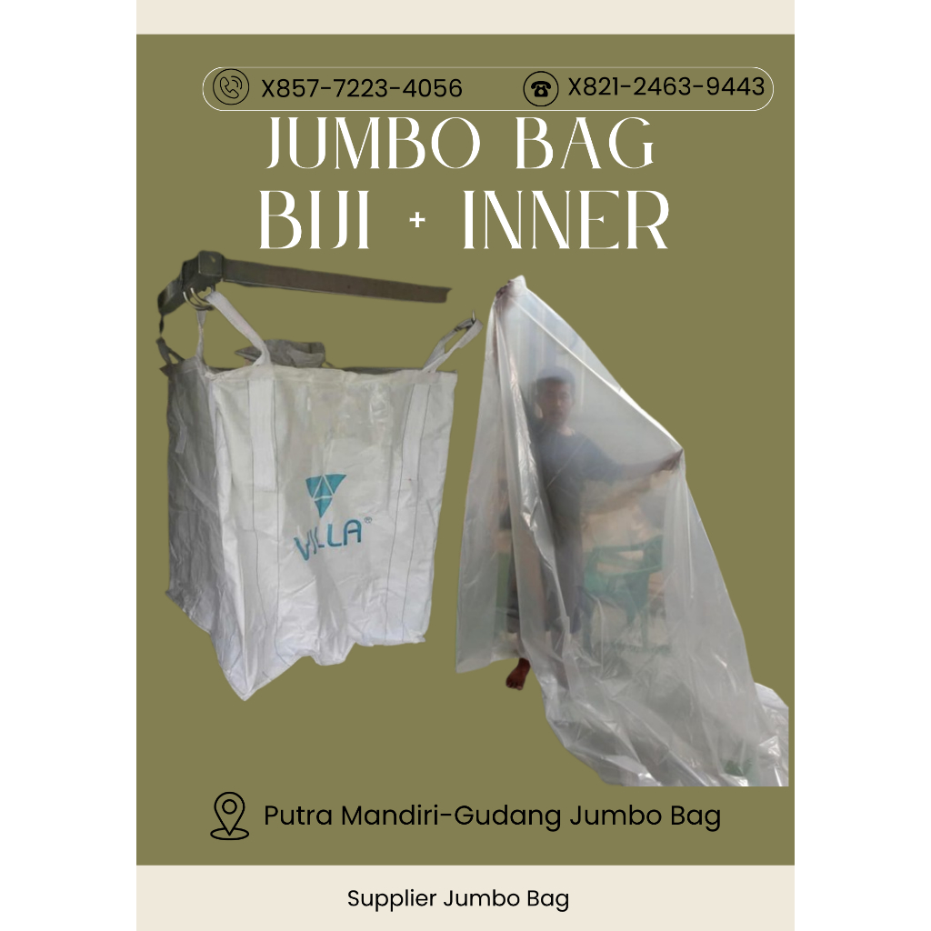 jumbo bag ex biji dengan inner plastik didalamnya