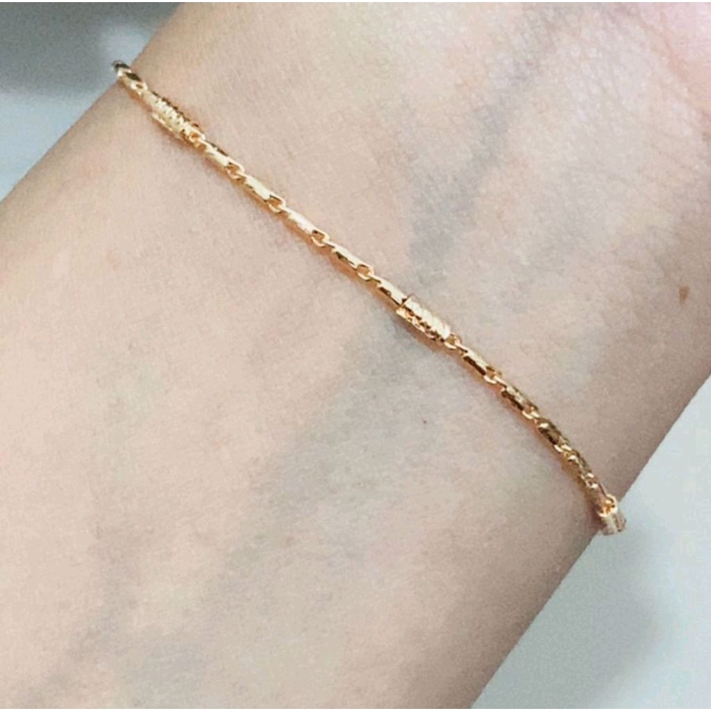 GELANG TIPIS SIMPEL GELANG PADI GOLD WHITE ELEGAN
