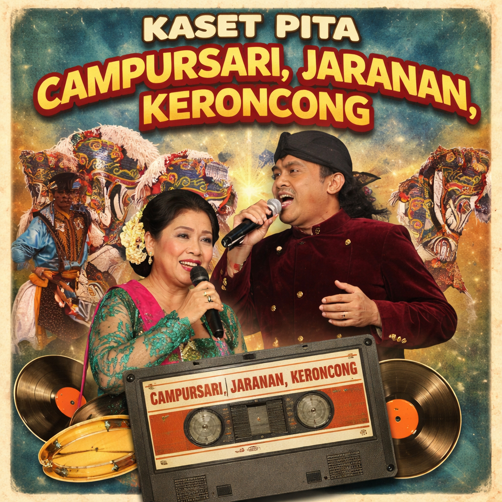 Kaset Pita CAMPURSARI / KERONCONG/ SUNDA / TAYUB/ GENDING-GENDING JAWA/JARANAN - Kaset Pita Budaya