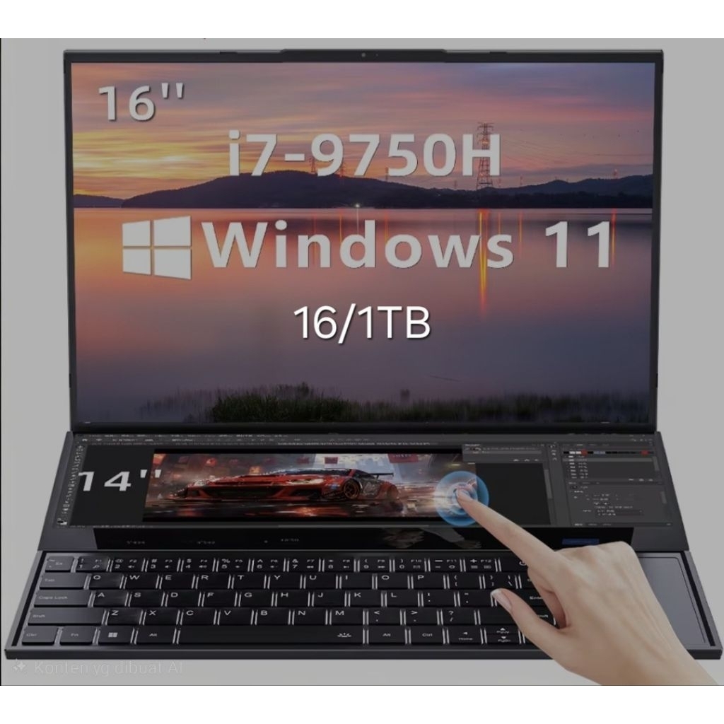 Laptop Dual Screen BT-DS16 9750H intel Core i7-116" 16/1TB Windows 1