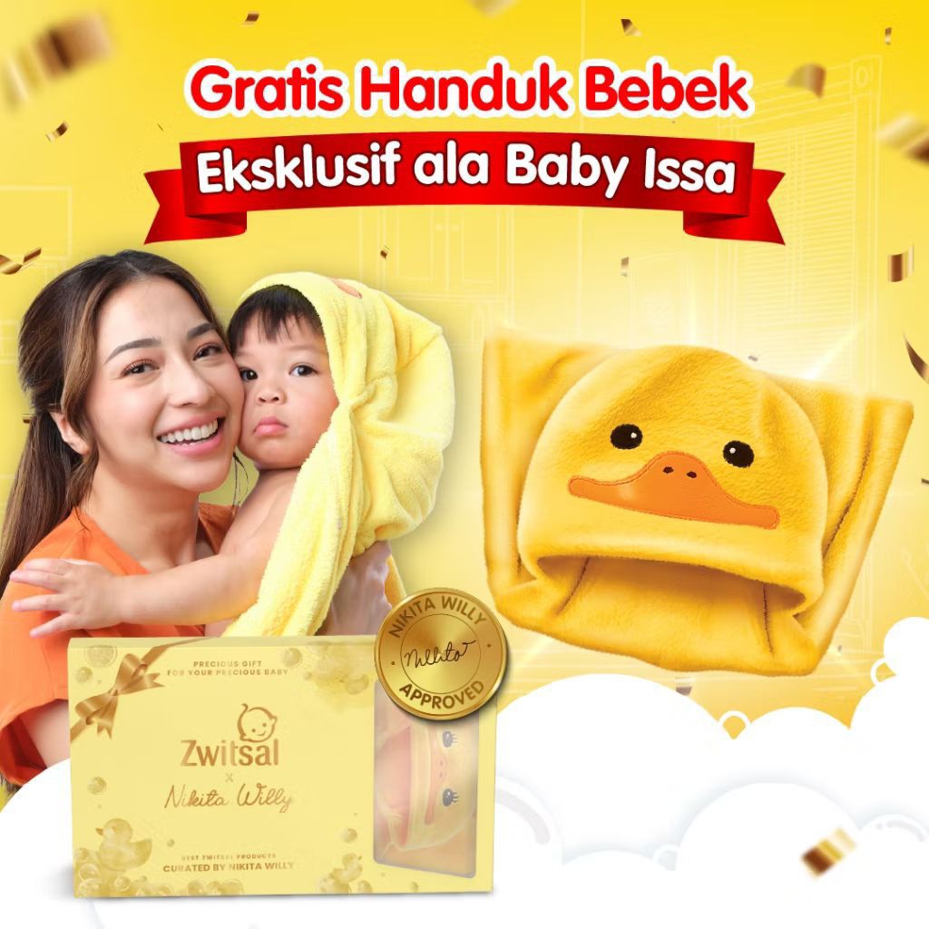 ZWITSAL Gift Set x Nikita Paket Baby Bath Hair & Body Bodywash 2in1 2 in 1 Aloe Vera Milky Honey Ant