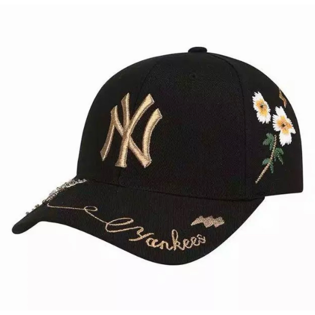 Topi MLB yankees korea goldbee flower embroider baseball hat original