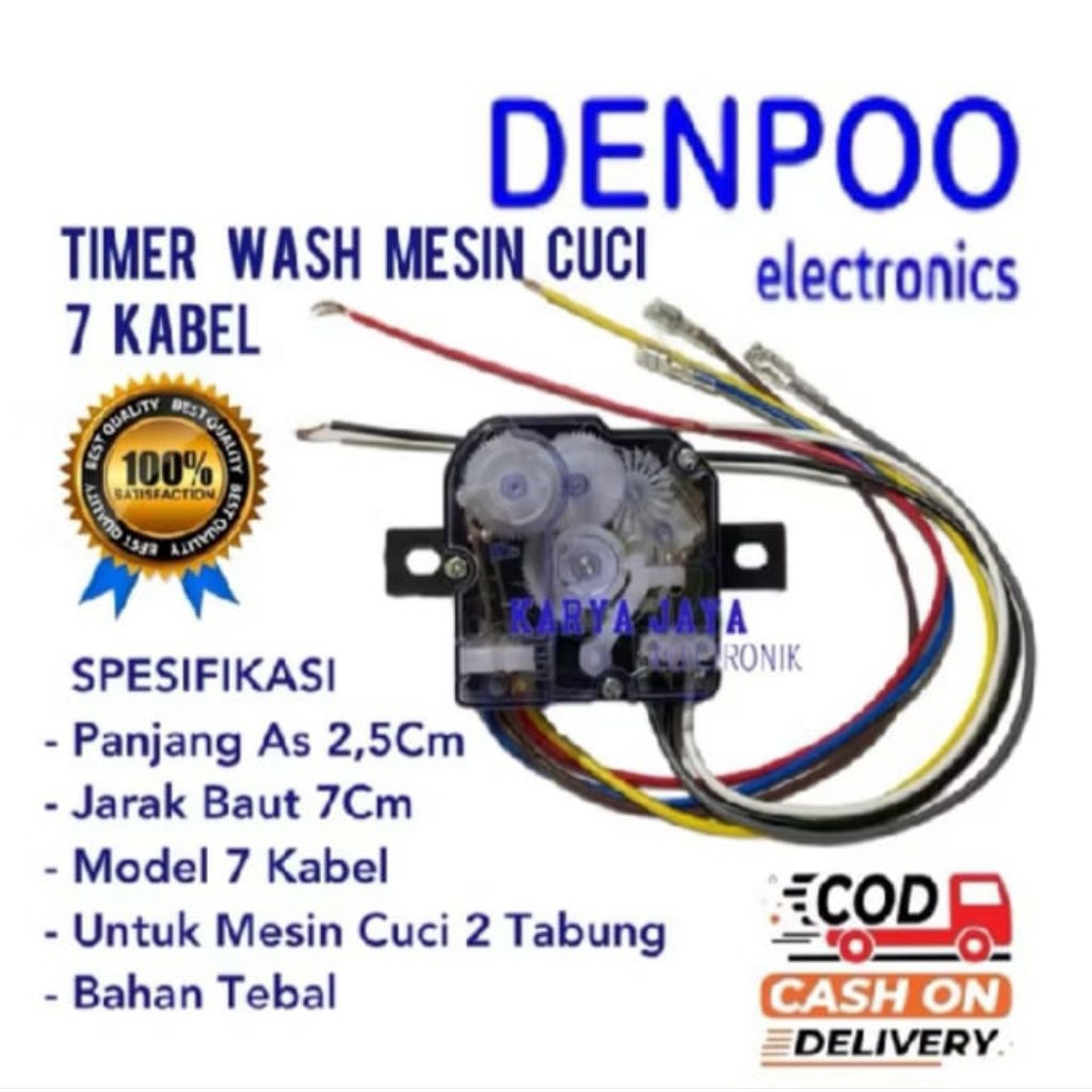 timer wash 7 kabel mesin cuci denpoo 2 tabung / timer mesin cuci denpoo 2 tabung