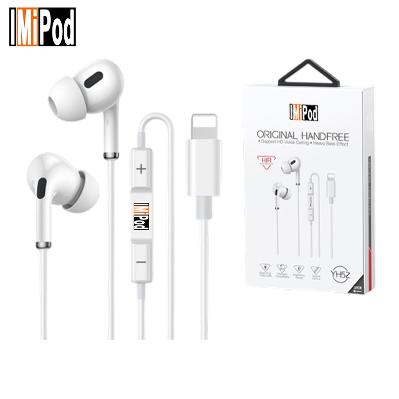 Headset lMiPod YH52 Headset Stereo Port Lightning / Earphone Colokan Lightning / Handsfree