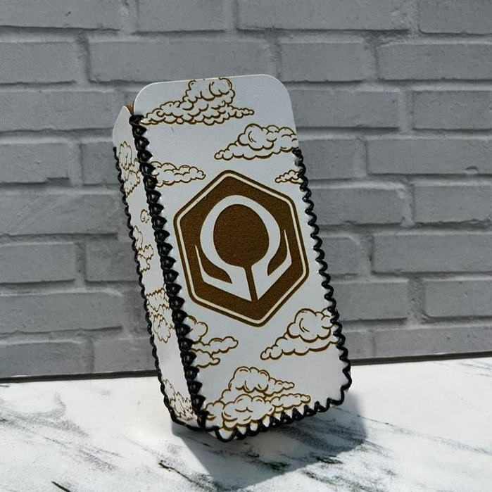 Cover Case HexV-3 / Oframe Sintetis Putih Bng Hitam Cloud Pattern Logo Leather