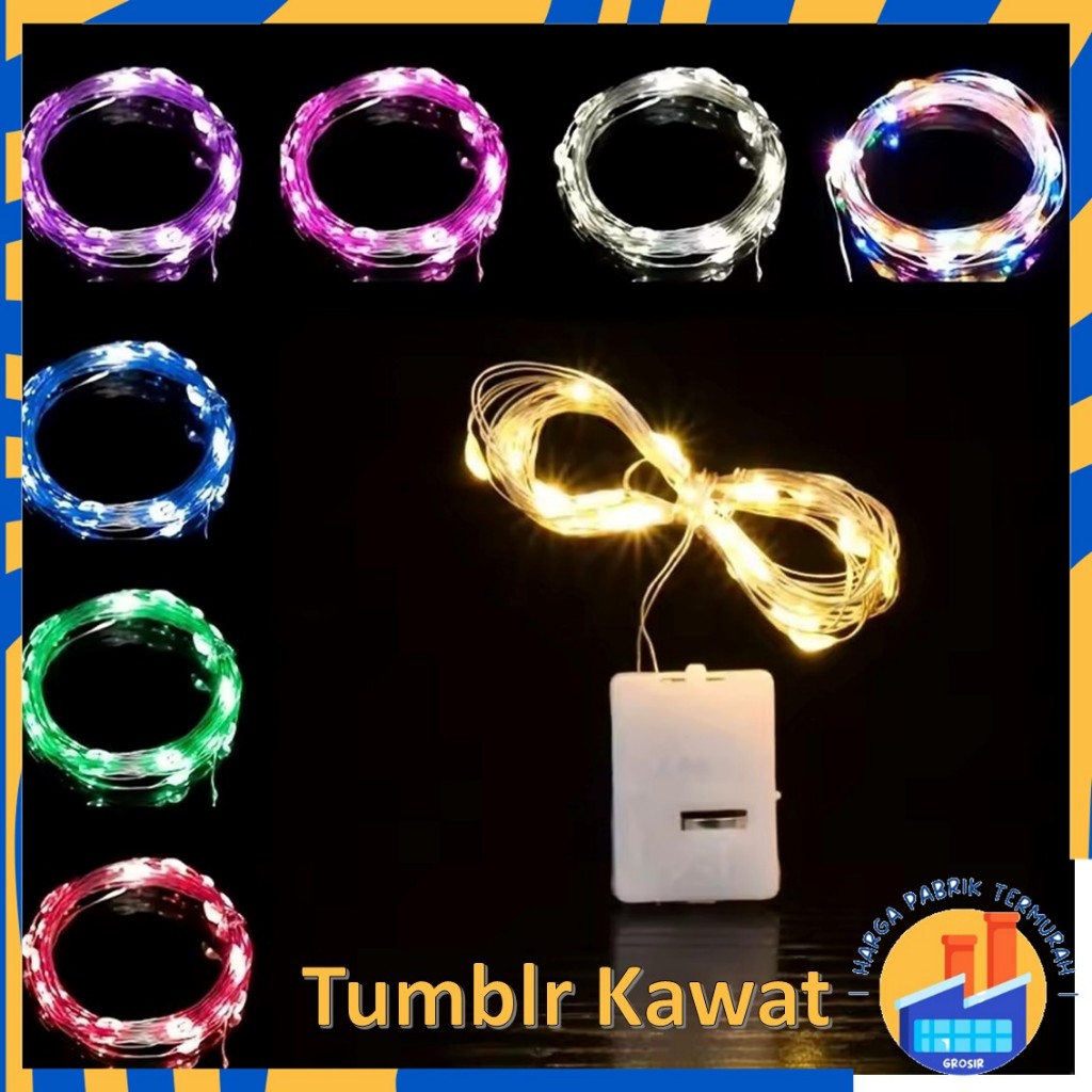 HPT  Lampu Tumblr Kawat Mini 1 2 3 5 Meter Lampu Hias Dekorasi Gift Box Bucket Bunga Balon Fairy Lig