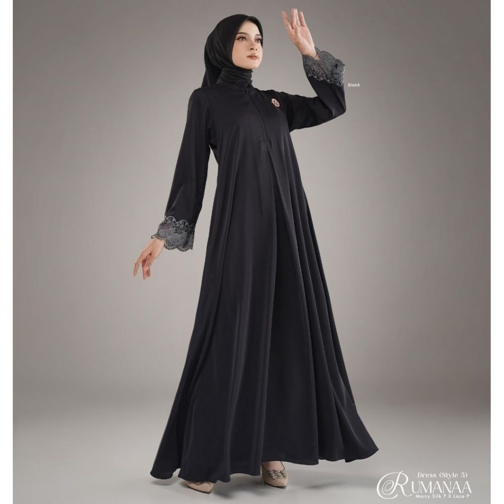 Rumanaa Dress Style 5 ORI by Nadheera Luxury - Gamis Muslim Marry Silk Premium X Lace Premium