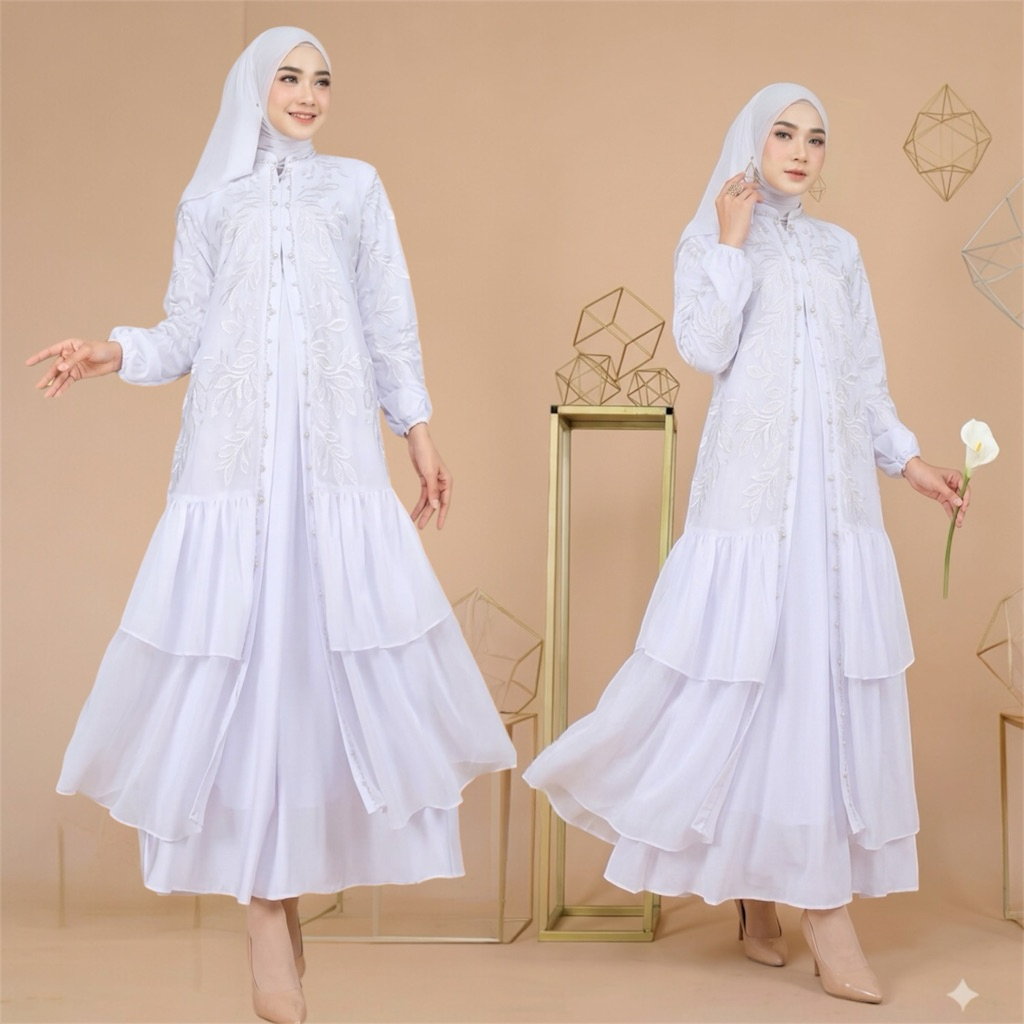 ABAYA TURKEY ABAYA TERMURAH PUTIH GAMIS KONDANGAN UMROH WISUDA