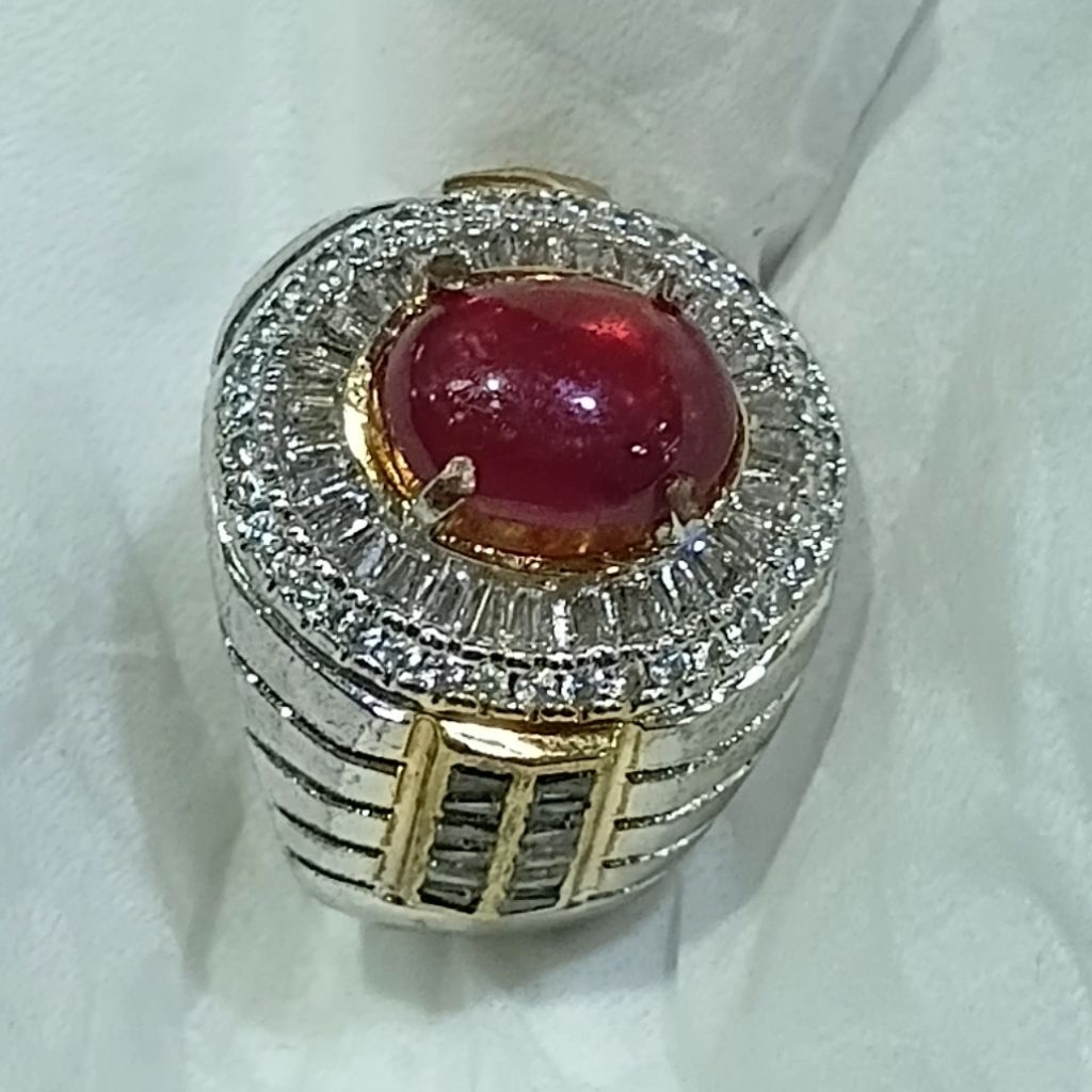 Cincin Batu RUBY AFRICA [Madagaskar]Color Semi pigeon blood. Asli Tinggal Pakai