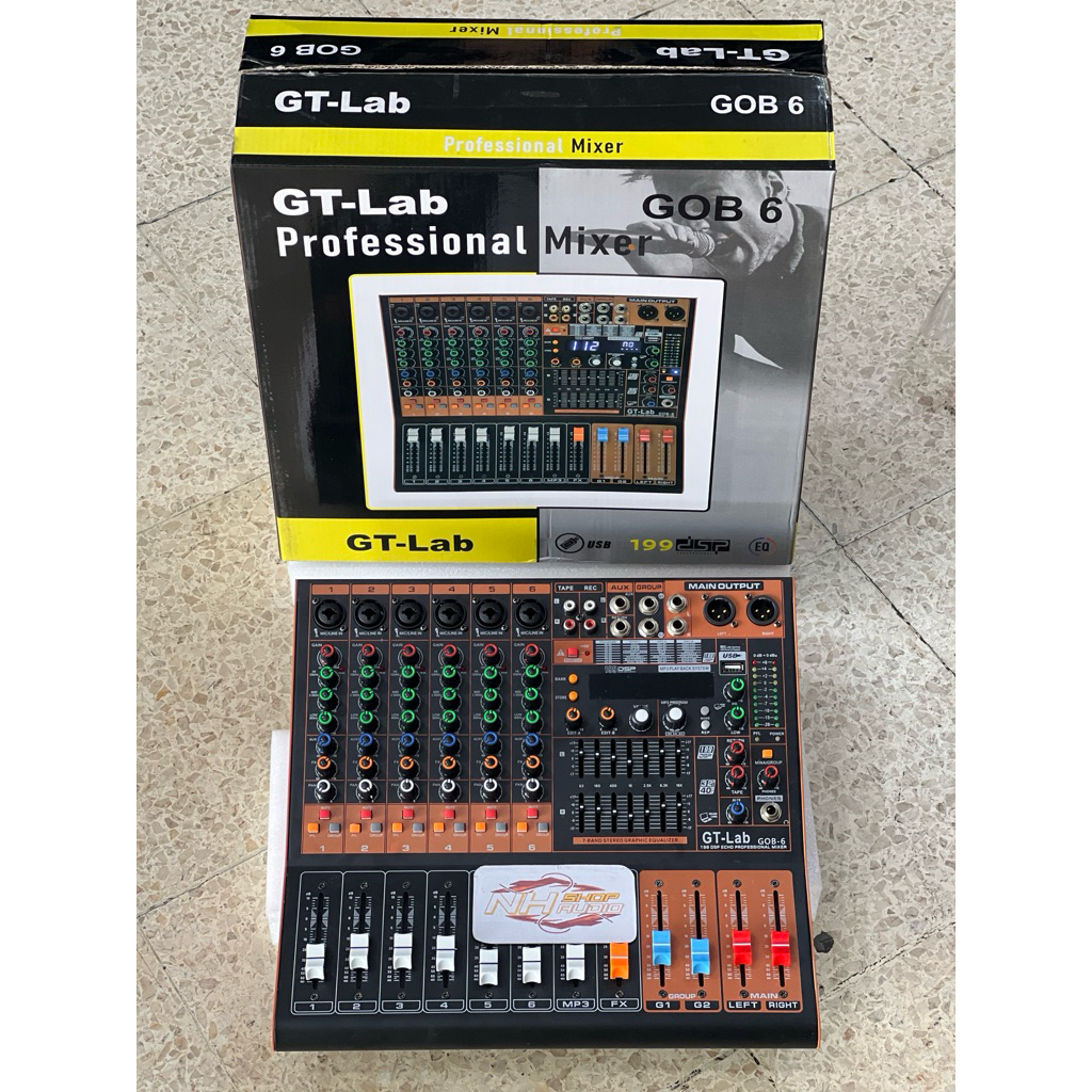Mixer 6 Channel GT LAB GOB6 | GOB 6 USB Bluetooth Double Equalizer Original Mixer gtlab 6 chanel mix