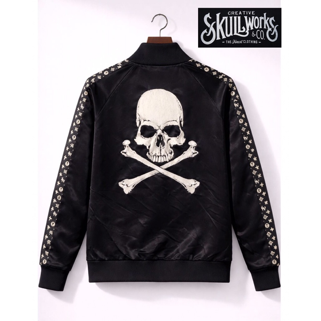 Skull Embroidered Mastermind Design Tracktop Jacket
