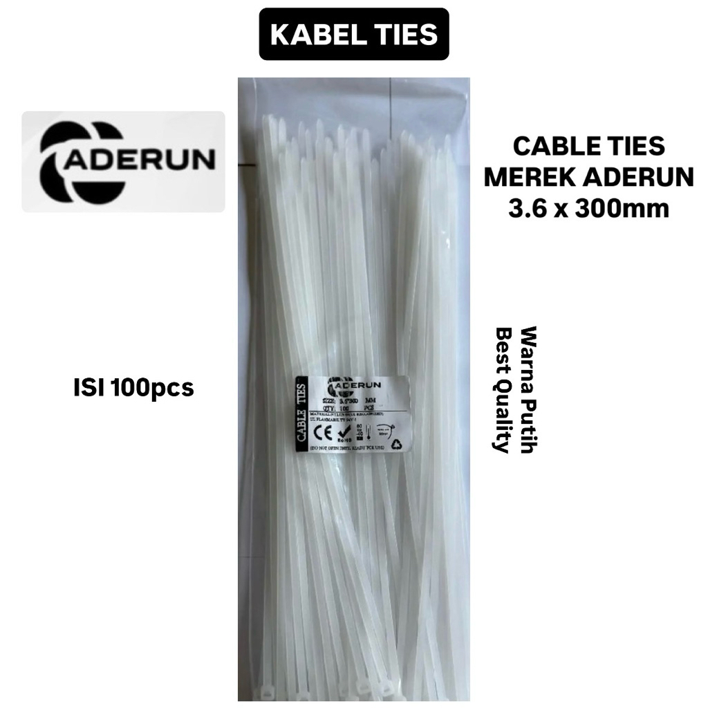 Kabel Ties 3.6 x 300mm / Kabel Ties 30cm / Cable Ties 3.6 x 300mm / Nylon Cable Ties / Cable Ties Ad
