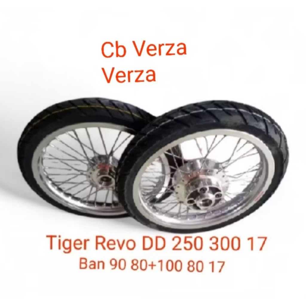Velg tiger revo Double Disc Verza Cb Verza 250 300 17 Ban maxxis tubless  90-80 100-80  jari jari ve