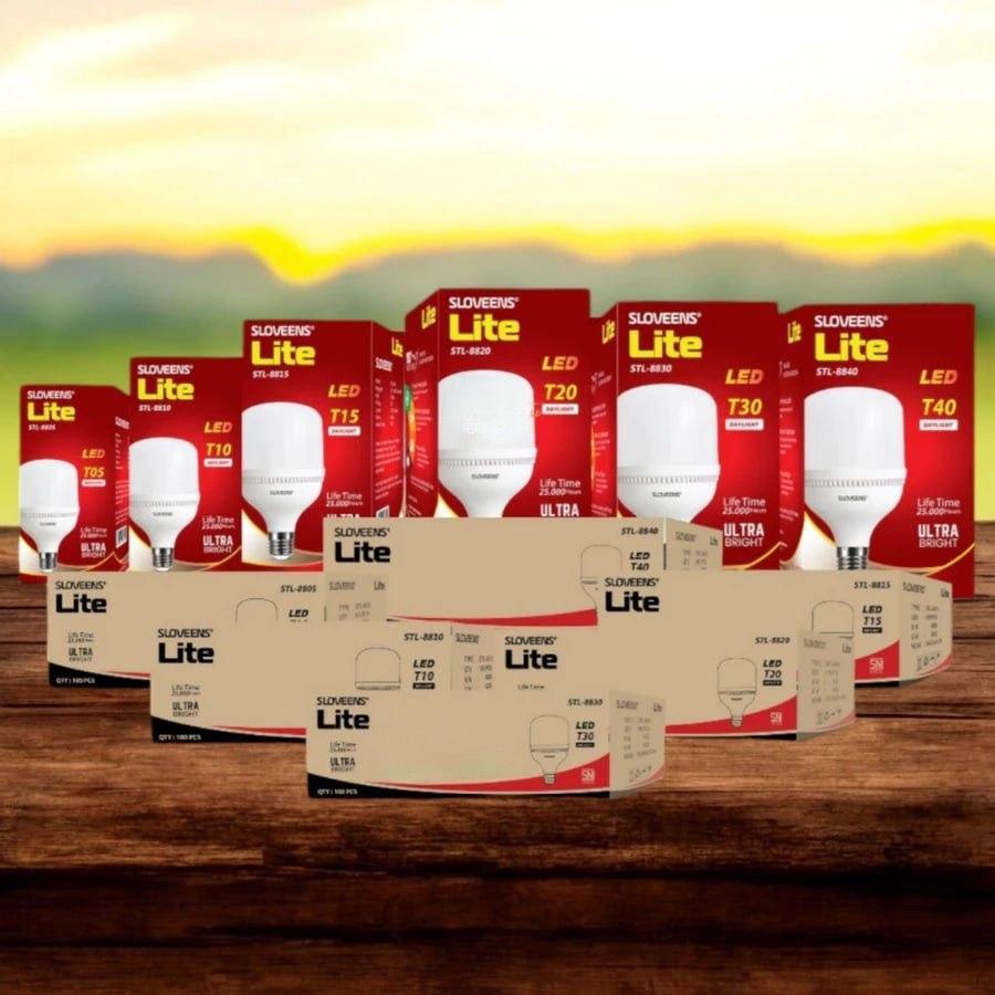 PAKET GROSIR | ( 1 Dust ISI 100 PCS )Lampu LED Sloveens Lite T Bulb | Hemat Energi E27 | 5,10,15,20,
