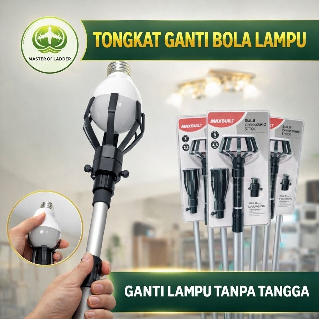Krisbow Stick Tongkat Pengganti Bohlam Lampu 3.5 Mtr Bahan Alumunium  Maxbuilt