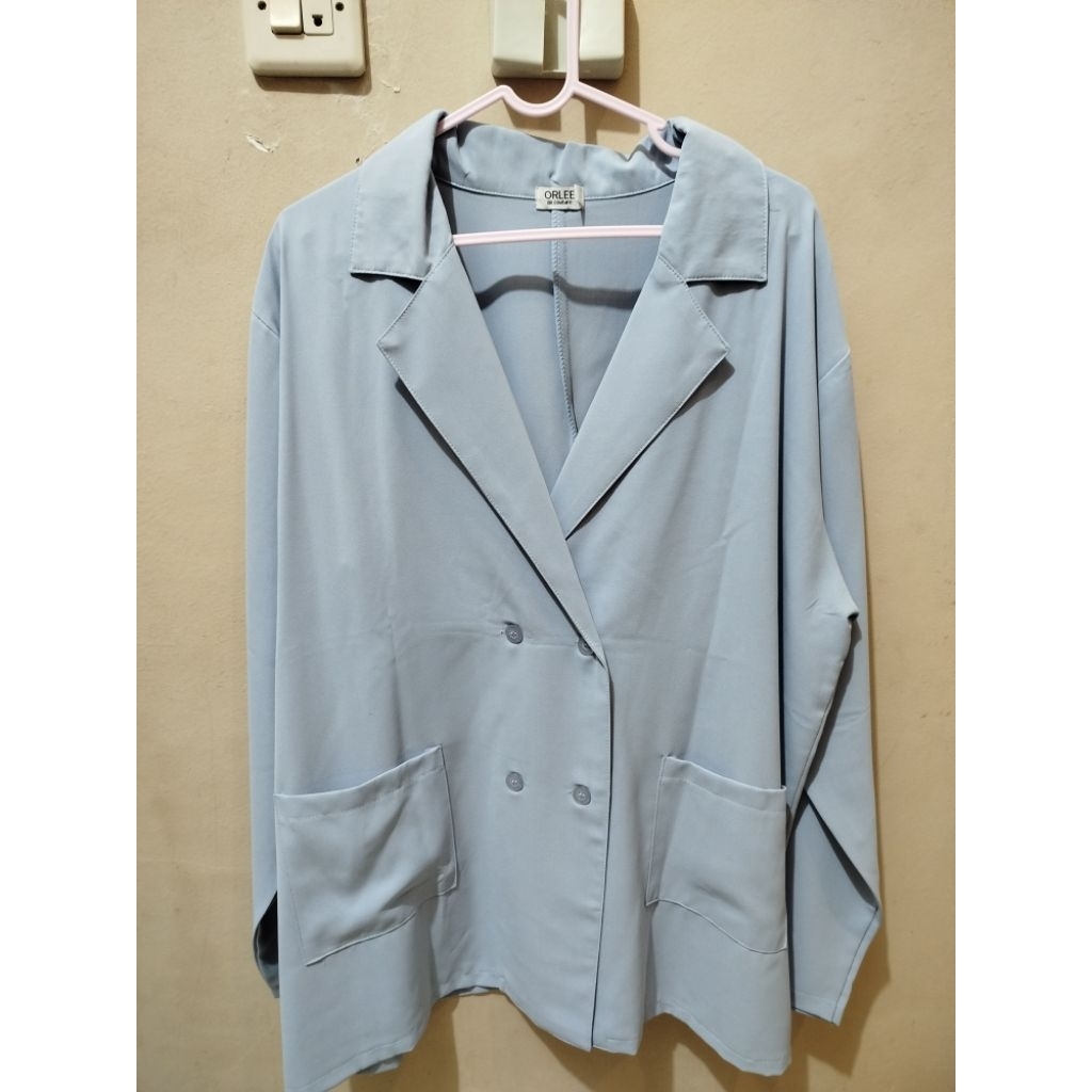 BLAZER WANITA MODERN - JAS BLAZER WANITA BIRU - BAJU KERJA WANITA