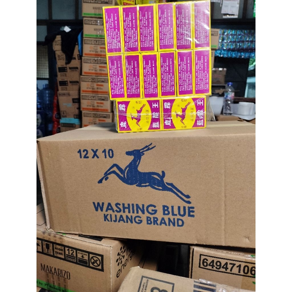 Blau Cap Kijang Asli 1Pak isi 12 Kotak.Blau Pembersih Pakaian.