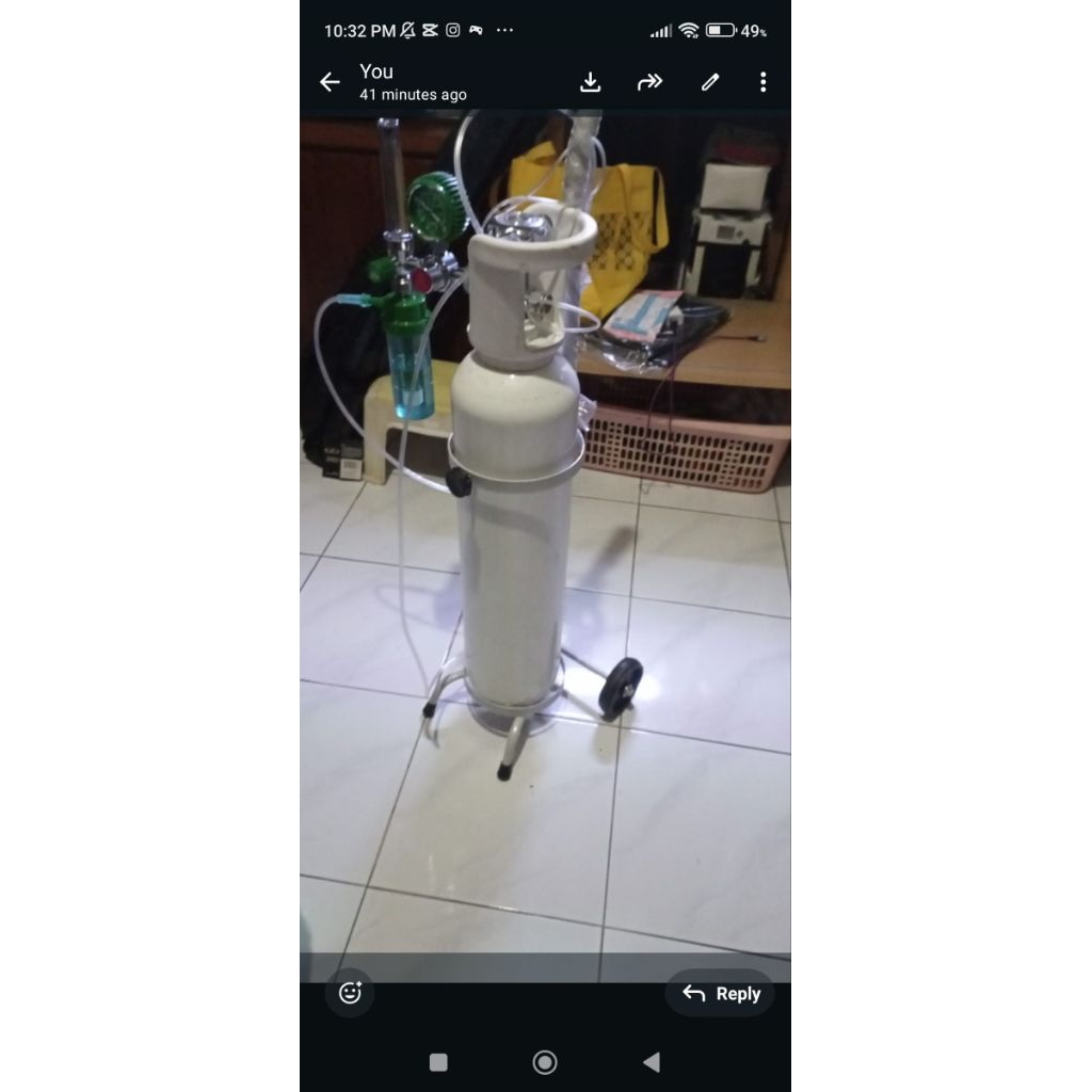 Tabung oksigen kesehatan  1 m3, lengkap