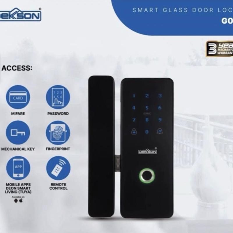 DEKKSON G01 SMART GLASS DOOR LOCK BLACK (RIGHT)