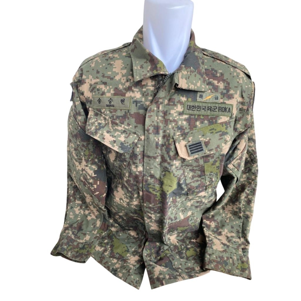 Coat Jaket Parka 2 Lapis Anti Air Loreng Digital Granit ROKA Republic of Korea Army Tentara Korea Li
